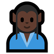 🧝🏿‍♂️ Emoji Elfo Homem: Pele Escura na Microsoft Windows 10 May 2019 Update.