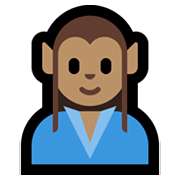 Emoji 🧝🏽‍♂️ Elfo Uomo: Carnagione Olivastra su Microsoft Windows 10 May 2019 Update.