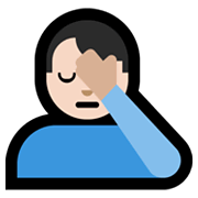 🤦🏻‍♂️ Emoji Homem Decepcionado: Pele Clara na Microsoft Windows 10 May 2019 Update.