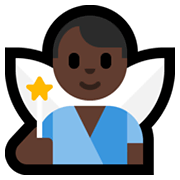🧚🏿‍♂️ Emoji Homem Fada: Pele Escura na Microsoft Windows 10 May 2019 Update.