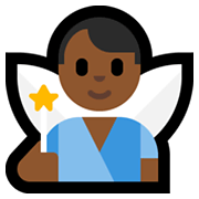 🧚🏾‍♂️ Emoji Hada Hombre: Tono De Piel Oscuro Medio en Microsoft Windows 10 May 2019 Update.