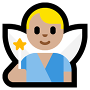 🧚🏼‍♂️ Emoji Hada Hombre: Tono De Piel Claro Medio en Microsoft Windows 10 May 2019 Update.