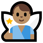 Emoji 🧚🏽‍♂️ Folletto Alato: Carnagione Olivastra su Microsoft Windows 10 May 2019 Update.