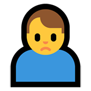 🙍‍♂️ Emoji Homem Franzindo A Sobrancelha na Microsoft Windows 10 May 2019 Update.