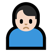 Emoji 🙍🏻‍♂️ Uomo Corrucciato: Carnagione Chiara su Microsoft Windows 10 May 2019 Update.