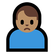 🙍🏽‍♂️ Emoji missmutiger Mann: mittlere Hautfarbe Microsoft Windows 10 May 2019 Update.