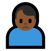 🙍🏾‍♂️ Emoji Homem Franzindo A Sobrancelha: Pele Morena Escura na Microsoft Windows 10 May 2019 Update.