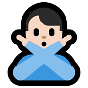 🙅🏻‍♂️ Emoji Mann mit überkreuzten Armen: helle Hautfarbe Microsoft Windows 10 May 2019 Update.