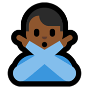 🙅🏾‍♂️ Emoji Mann mit überkreuzten Armen: mitteldunkle Hautfarbe Microsoft Windows 10 May 2019 Update.