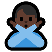 🙅🏿‍♂️ Emoji Hombre Haciendo El Gesto De «no»: Tono De Piel Oscuro en Microsoft Windows 10 May 2019 Update.