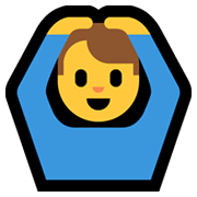🙆‍♂️ Emoji Mann mit Händen auf dem Kopf Microsoft Windows 10 May 2019 Update.