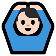 🙆🏻‍♂️ Emoji Homem Fazendo Gesto De «OK»: Pele Clara na Microsoft Windows 10 May 2019 Update.
