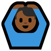 🙆🏾‍♂️ Emoji Homem Fazendo Gesto De «OK»: Pele Morena Escura na Microsoft Windows 10 May 2019 Update.