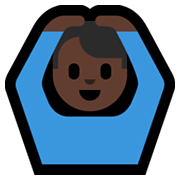 🙆🏿‍♂️ Emoji Homem Fazendo Gesto De «OK»: Pele Escura na Microsoft Windows 10 May 2019 Update.