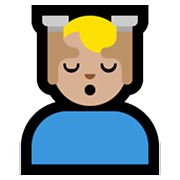 Emoji 💆🏼‍♂️ Uomo Che Riceve Un Massaggio: Carnagione Abbastanza Chiara su Microsoft Windows 10 May 2019 Update.