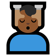 💆🏾‍♂️ Emoji Mann, der eine Kopfmassage bekommt: mitteldunkle Hautfarbe Microsoft Windows 10 May 2019 Update.
