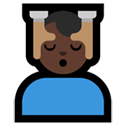 Emoji 💆🏿‍♂️ Uomo Che Riceve Un Massaggio: Carnagione Scura su Microsoft Windows 10 May 2019 Update.