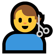 💇‍♂️ Emoji Homem Cortando O Cabelo na Microsoft Windows 10 May 2019 Update.