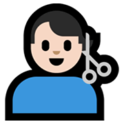 💇🏻‍♂️ Emoji Mann beim Haareschneiden: helle Hautfarbe Microsoft Windows 10 May 2019 Update.
