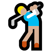🏌🏼‍♂️ Emoji Homem Golfista: Pele Morena Clara na Microsoft Windows 10 May 2019 Update.
