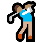 Emoji 🏌🏽‍♂️ Golfista Uomo: Carnagione Olivastra su Microsoft Windows 10 May 2019 Update.