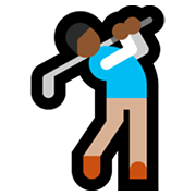 🏌🏾‍♂️ Emoji Hombre Jugando Al Golf: Tono De Piel Oscuro Medio en Microsoft Windows 10 May 2019 Update.