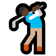 Emoji 🏌🏿‍♂️ Golfista Uomo: Carnagione Scura su Microsoft Windows 10 May 2019 Update.