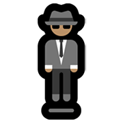 Emoji 🕴🏽 Uomo Con Completo Che Levita: Carnagione Olivastra su Microsoft Windows 10 May 2019 Update.