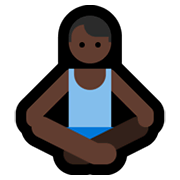 Emoji 🧘🏿‍♂️ Uomo In Posizione Del Loto: Carnagione Scura su Microsoft Windows 10 May 2019 Update.
