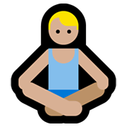Emoji 🧘🏼‍♂️ Uomo In Posizione Del Loto: Carnagione Abbastanza Chiara su Microsoft Windows 10 May 2019 Update.
