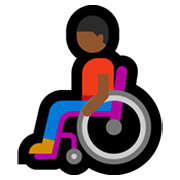 👨🏾‍🦽 Emoji Homem Em Cadeira De Rodas Manual: Pele Morena Escura na Microsoft Windows 10 May 2019 Update.