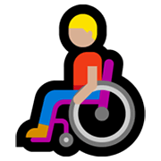 👨🏼‍🦽 Emoji Mann in manuellem Rollstuhl: mittelhelle Hautfarbe Microsoft Windows 10 May 2019 Update.