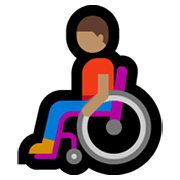 👨🏽‍🦽 Emoji Mann in manuellem Rollstuhl: mittlere Hautfarbe Microsoft Windows 10 May 2019 Update.