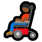 👨🏾‍🦼 Emoji Mann in elektrischem Rollstuhl: mitteldunkle Hautfarbe Microsoft Windows 10 May 2019 Update.