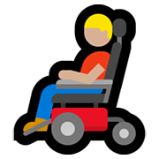 👨🏼‍🦼 Emoji Mann in elektrischem Rollstuhl: mittelhelle Hautfarbe Microsoft Windows 10 May 2019 Update.