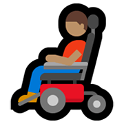 👨🏽‍🦼 Emoji Homem Em Cadeira De Rodas Motorizada: Pele Morena na Microsoft Windows 10 May 2019 Update.