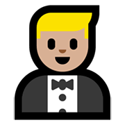 Emoji 🤵🏼 Persona In Smoking: Carnagione Abbastanza Chiara su Microsoft Windows 10 May 2019 Update.