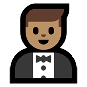 Emoji 🤵🏽 Persona In Smoking: Carnagione Olivastra su Microsoft Windows 10 May 2019 Update.