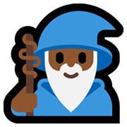 🧙🏾‍♂️ Emoji Homem Mago: Pele Morena Escura na Microsoft Windows 10 May 2019 Update.