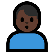 🙎🏿‍♂️ Emoji Hombre Haciendo Pucheros: Tono De Piel Oscuro en Microsoft Windows 10 May 2019 Update.