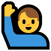 Emoji 🙋‍♂️ Uomo Con Mano Alzata su Microsoft Windows 10 May 2019 Update.