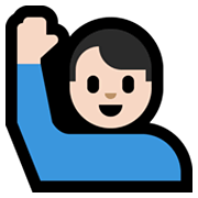 🙋🏻‍♂️ Emoji Homem Levantando A Mão: Pele Clara na Microsoft Windows 10 May 2019 Update.
