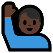 🙋🏿‍♂️ Emoji Homem Levantando A Mão: Pele Escura na Microsoft Windows 10 May 2019 Update.