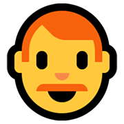 Émoji 👨‍🦰 Homme : Cheveux Roux sur Microsoft Windows 10 May 2019 Update.