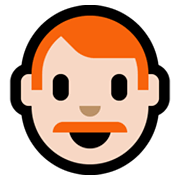 Emoji 👨🏻‍🦰 Uomo: Carnagione Chiara E Capelli Rossi su Microsoft Windows 10 May 2019 Update.