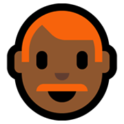 👨🏾‍🦰 Emoji Homem: Pele Morena Escura E Cabelo Vermelho na Microsoft Windows 10 May 2019 Update.