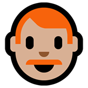 👨🏼‍🦰 Emoji Hombre: Tono De Piel Claro Medio Y Pelo Pelirrojo en Microsoft Windows 10 May 2019 Update.