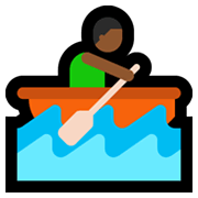 Emoji 🚣🏾‍♂️ Uomo In Barca A Remi: Carnagione Abbastanza Scura su Microsoft Windows 10 May 2019 Update.