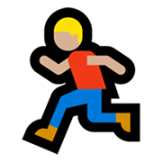 Emoji 🏃🏼‍♂️ Uomo Che Corre: Carnagione Abbastanza Chiara su Microsoft Windows 10 May 2019 Update.