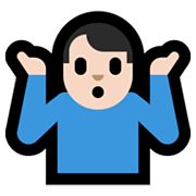 🤷🏻‍♂️ Emoji Hombre Encogido De Hombros: Tono De Piel Claro en Microsoft Windows 10 May 2019 Update.